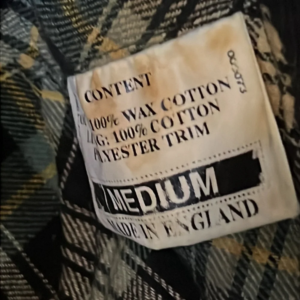 Vintage made in England wax cotton tin cloth fishing outback hat dark green